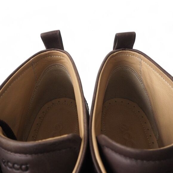 ECCO Sculptured 65" Leather Ankle Booties Brown / Burgundy Heel Women's 10-10.5 - Picture 11 of 11